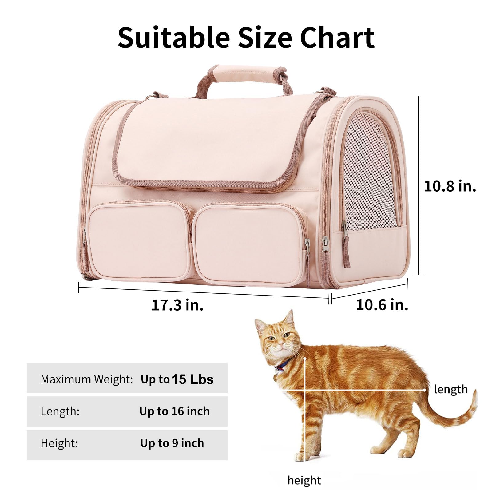 FUKUMARU cat carrier storage pockets keep essentials organized during trips