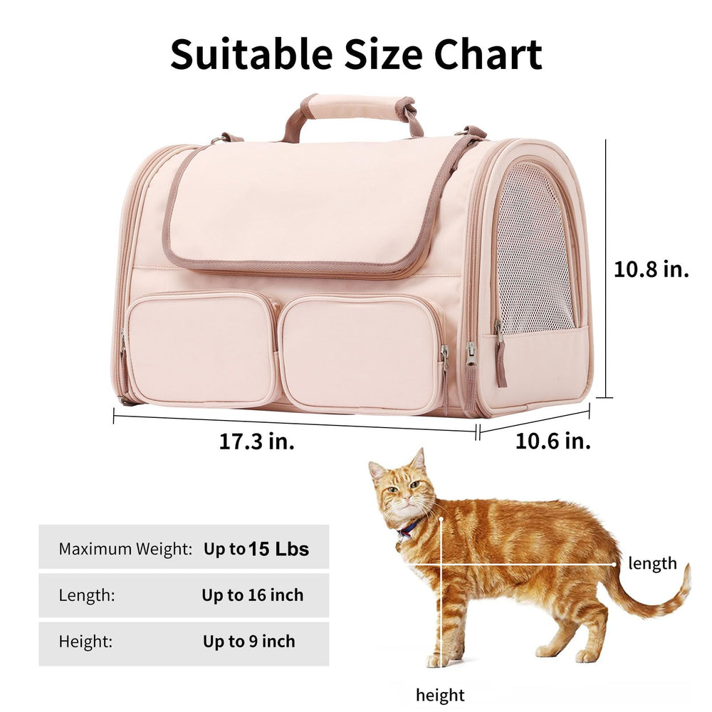 FUKUMARU cat carrier storage pockets keep essentials organized during trips