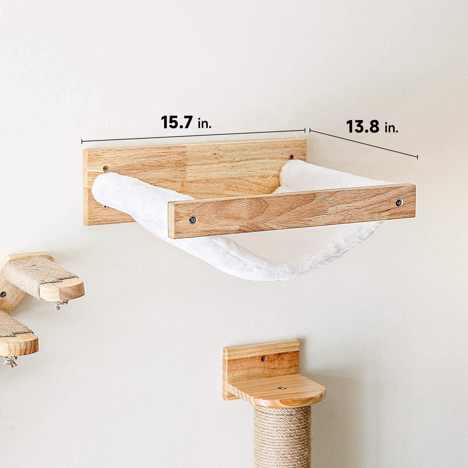 FUKUMARU cat hammock soft fabric demonstrates comfortable, odor-free surface for cat snuggling.