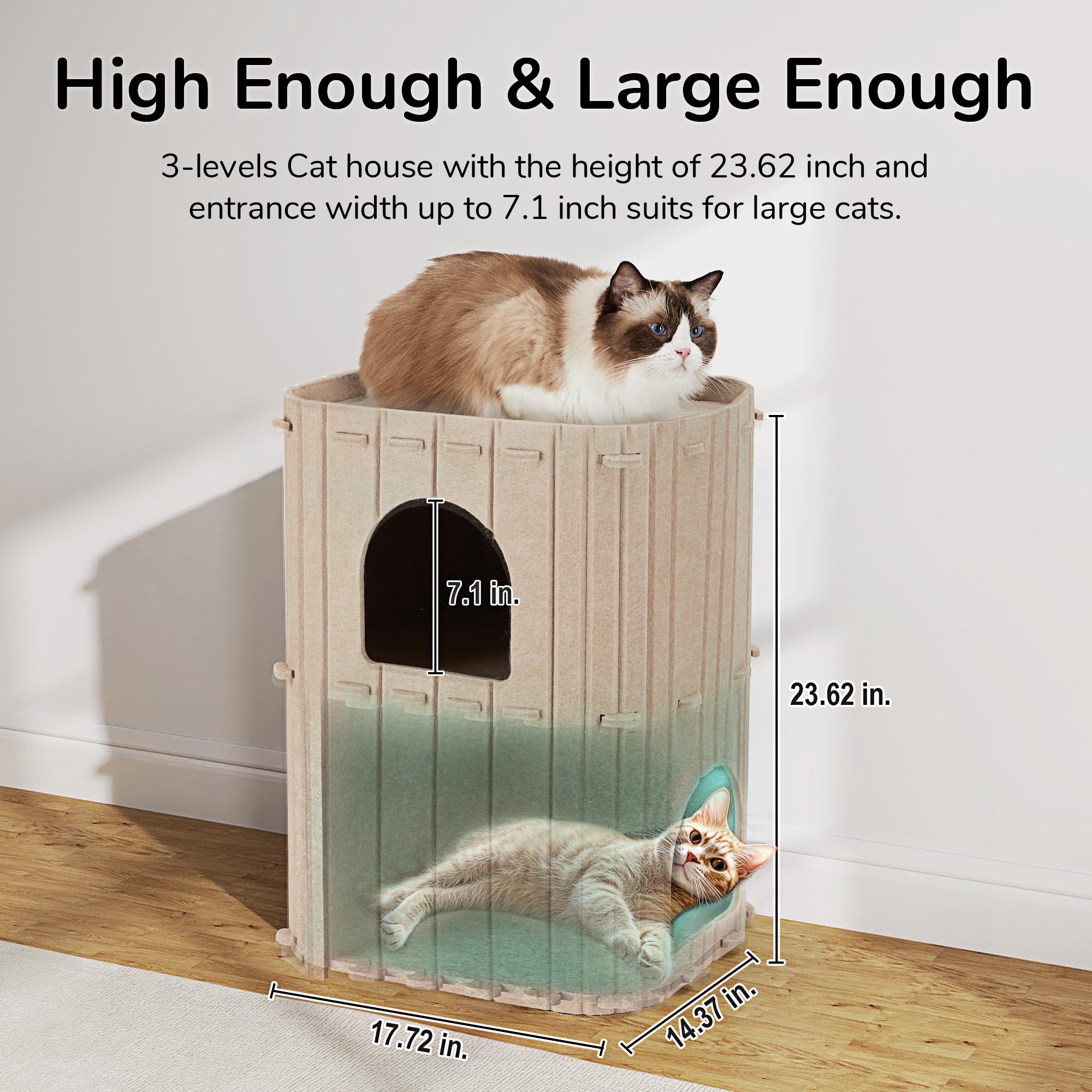 FUKUMARU Cat House multi-cat entrances play area for social interaction.