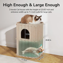 FUKUMARU Cat House multi-cat entrances play area for social interaction.