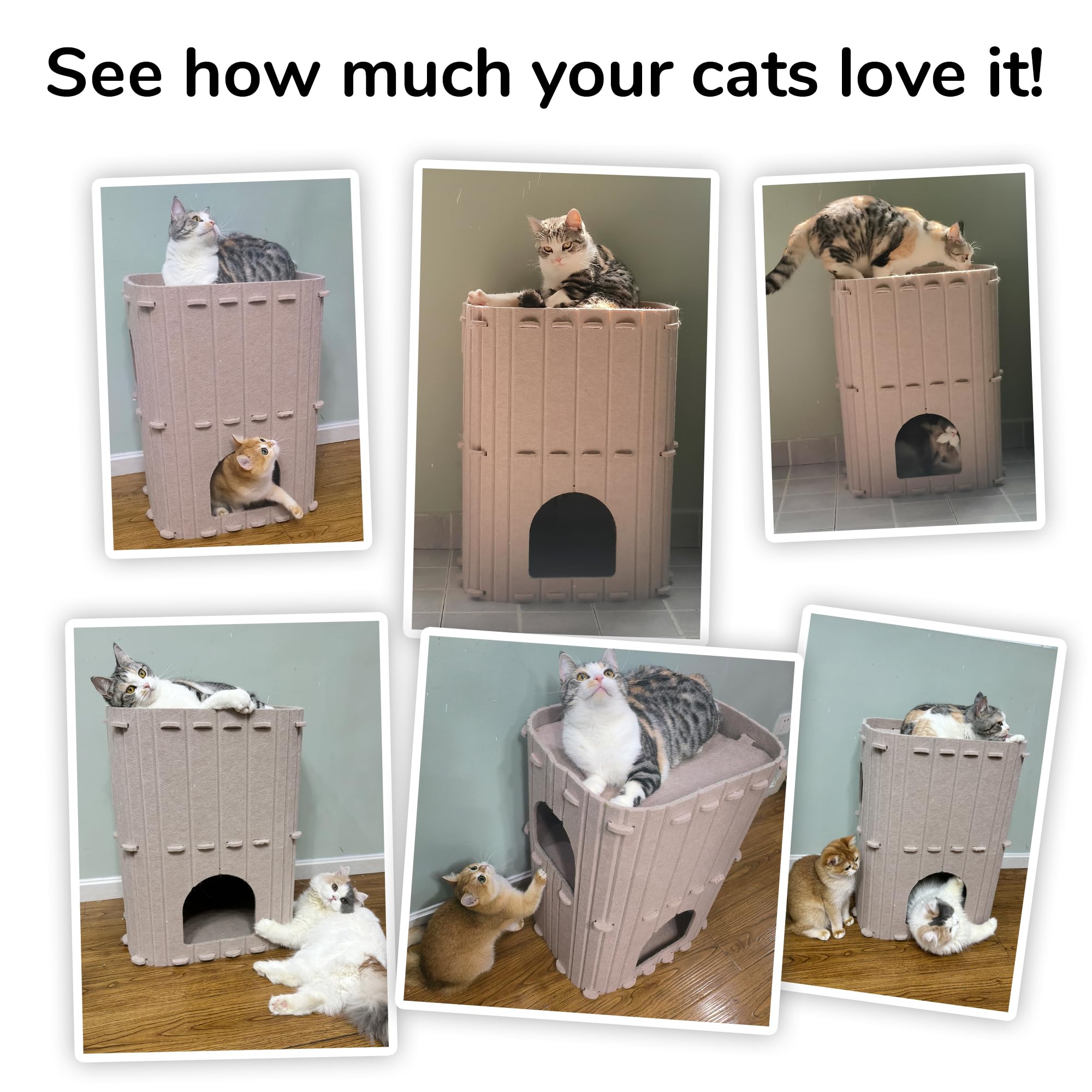 FUKUMARU Cat House warm felt privacy for stress-free downtime.