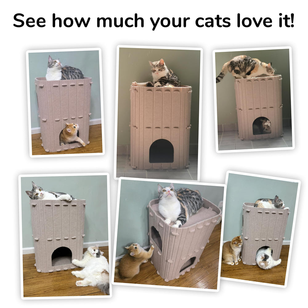 FUKUMARU Cat House warm felt privacy for stress-free downtime.