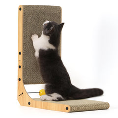 FUKUMARU cat scratcher 18-9-inch L-shape shows space-saving vertical scratch surface