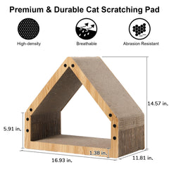 FUKUMARU cat scratcher house bevelled surface supports stretching and long scratching sessions.