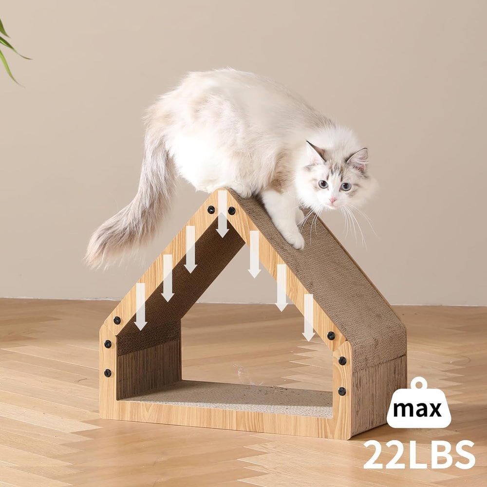 FUKUMARU cat scratcher house 22lbs load capacity supports larger kittens confidently.