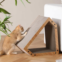 FUKUMARU cat scratcher house tunnel use encourages active climbing and social play.