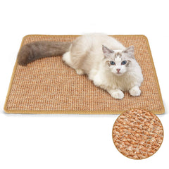 FUKUMARU cat scratcher mat close up natural sisal texture for healthy claws and couch protection.