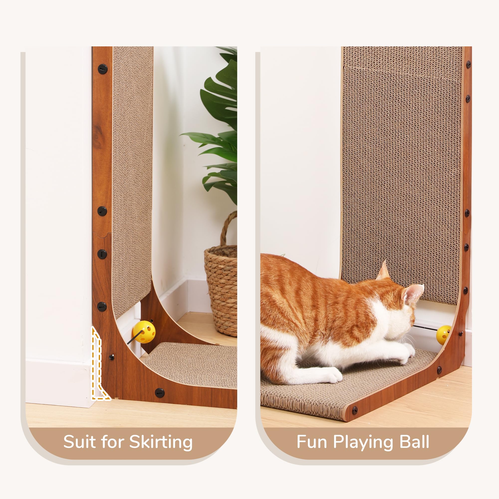 FUKUMARU Cat Scratcher non-toxic eco-friendly cardboard, safe indoor use