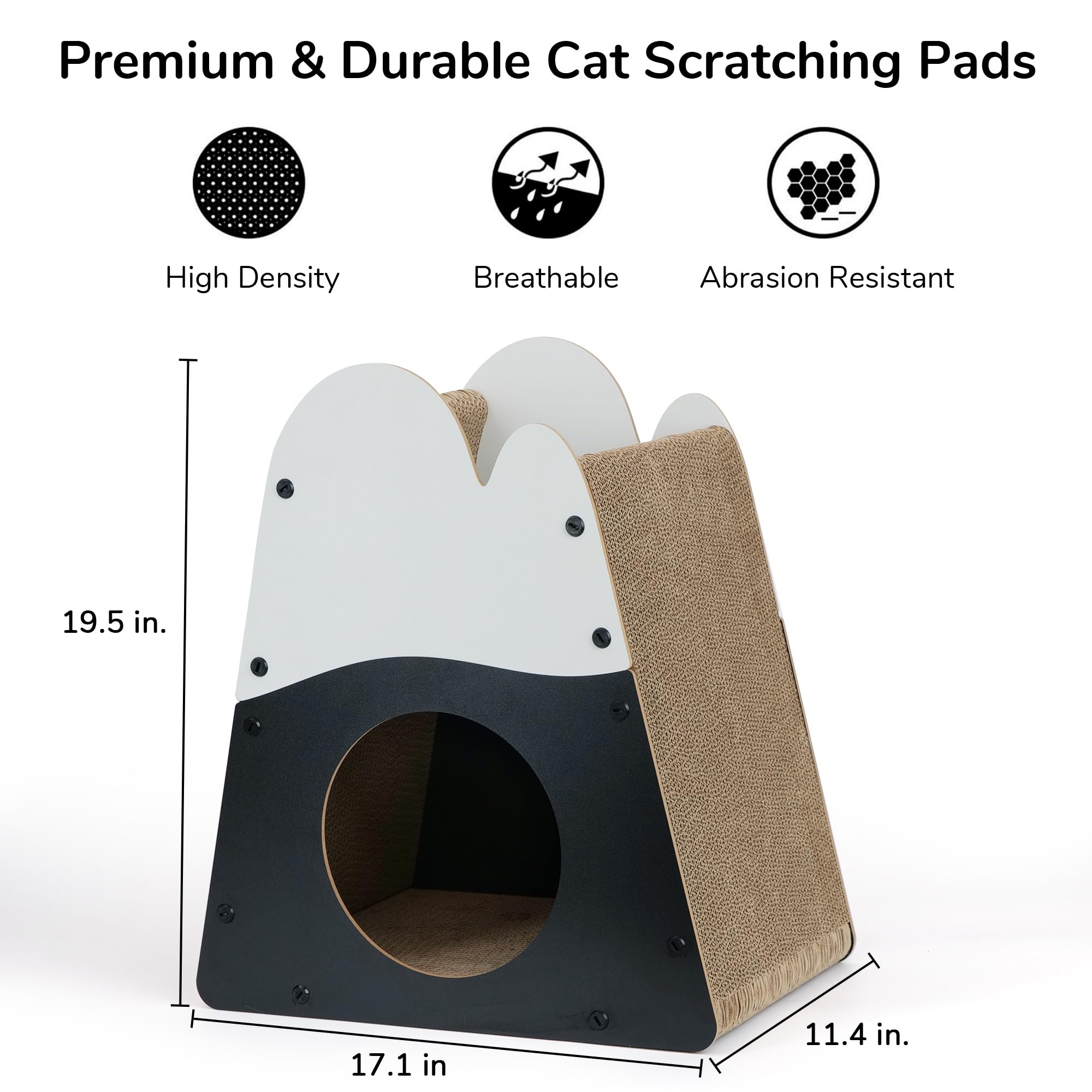 FUKUMARU Cat Scratcher pads durability showcases high-density, abrasion-resistant cardboard.