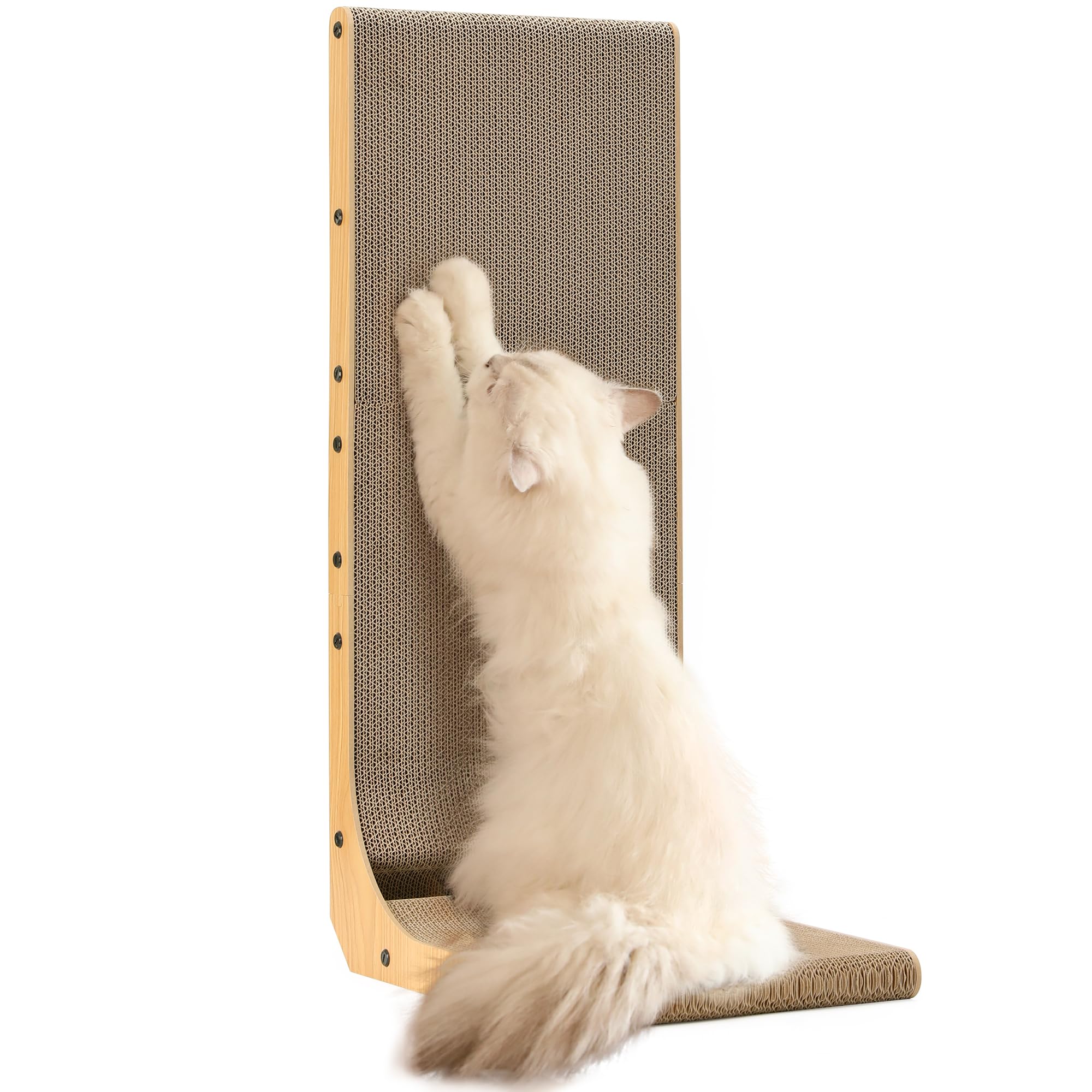 FUKUMARU cat scratcher wall-mounted 32-7 inch design protects furniture while entertaining cats