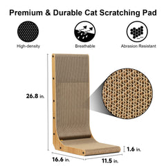 FUKUMARU cat-scratching-cardboard-closeup highlights durable corrugated board for long-lasting scratching.