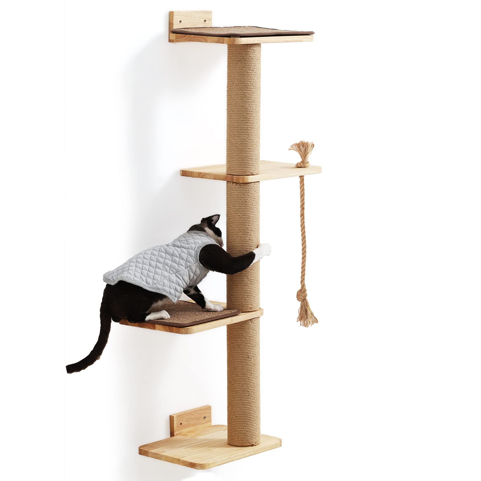 FUKUMARU wall-mount design keeps cat play safely off the floor.