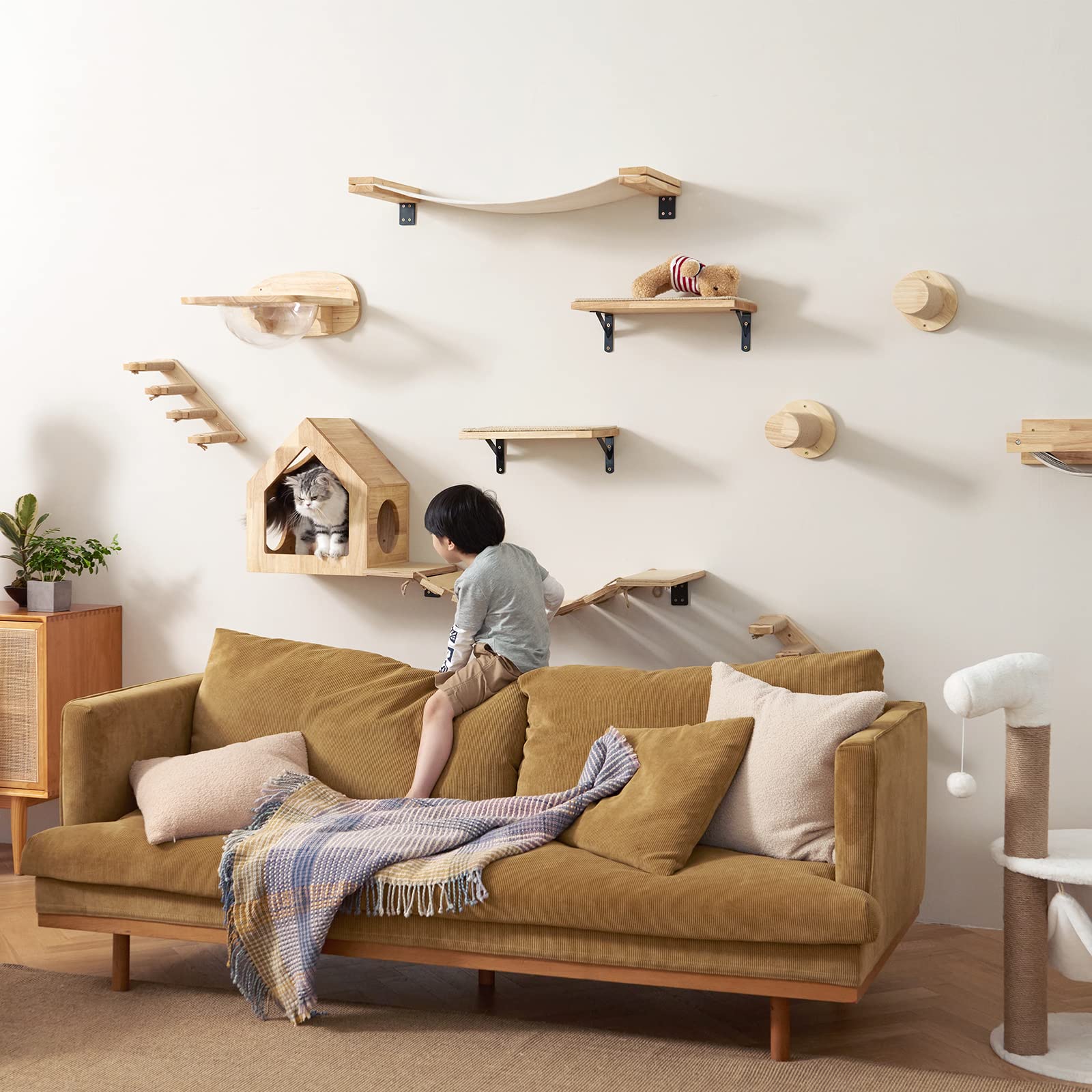 FUKUMARU cat wall furniture complements modern interiors while giving cats own space