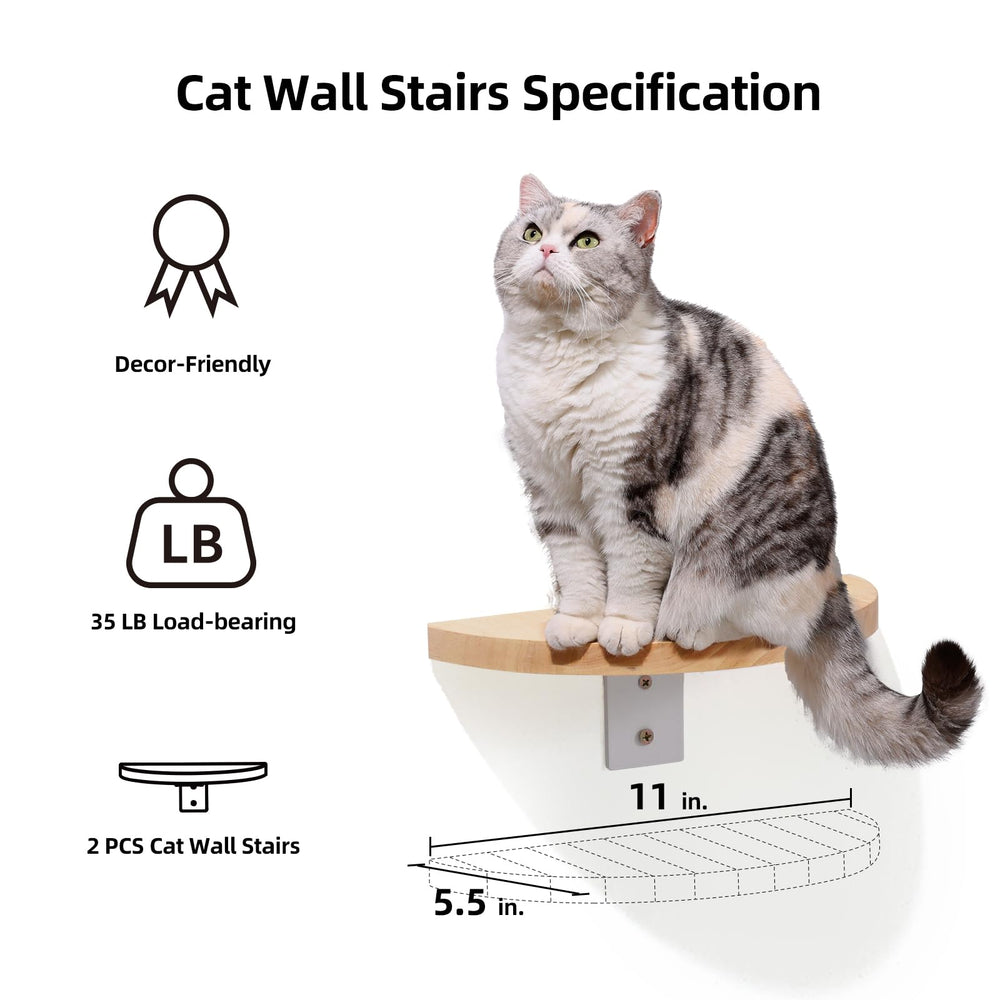 FUKUMARU cat wall pedals 11in extend play and perching options for climbers