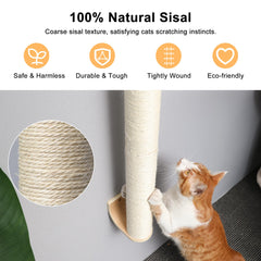 FUKUMARU Cat Wall Scratcher sisal wrap highlights natural texture cats love for scratching.