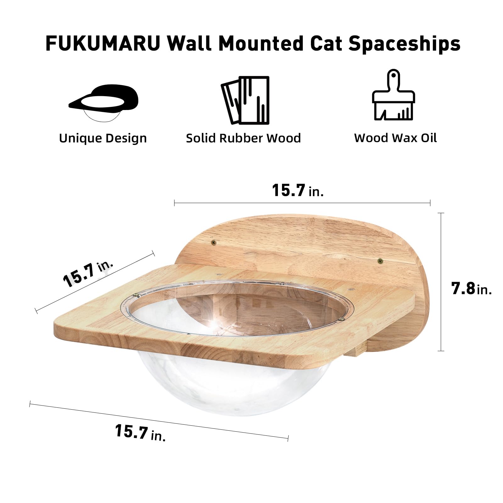 FUKUMARU cat wall shelf capsule depth 5.9in provides immersive vantage for lounging