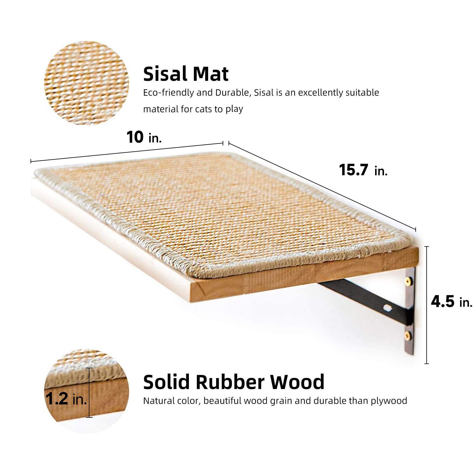 FUKUMARU 16x10 inch shelf provides compact, multi-level climbing perches.