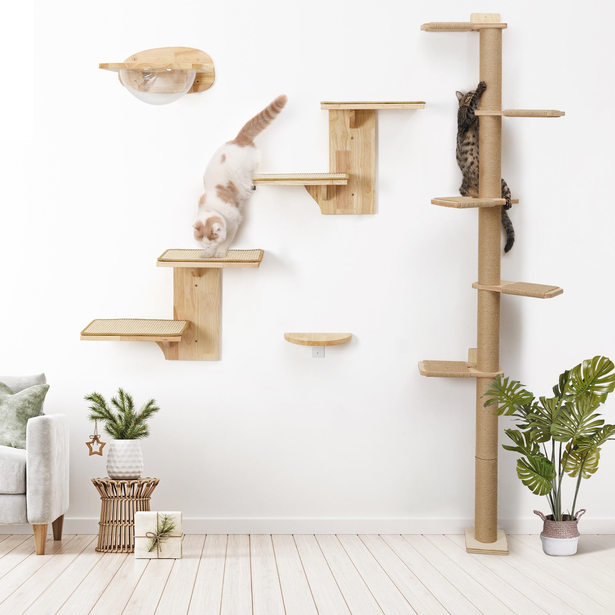 FUKUMARU cat wall shelves vertical space saving for nap and exploration.