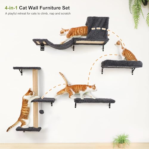 FUKUMARU cat wall shelves cat on shelf showcases easy vertical space utilization.