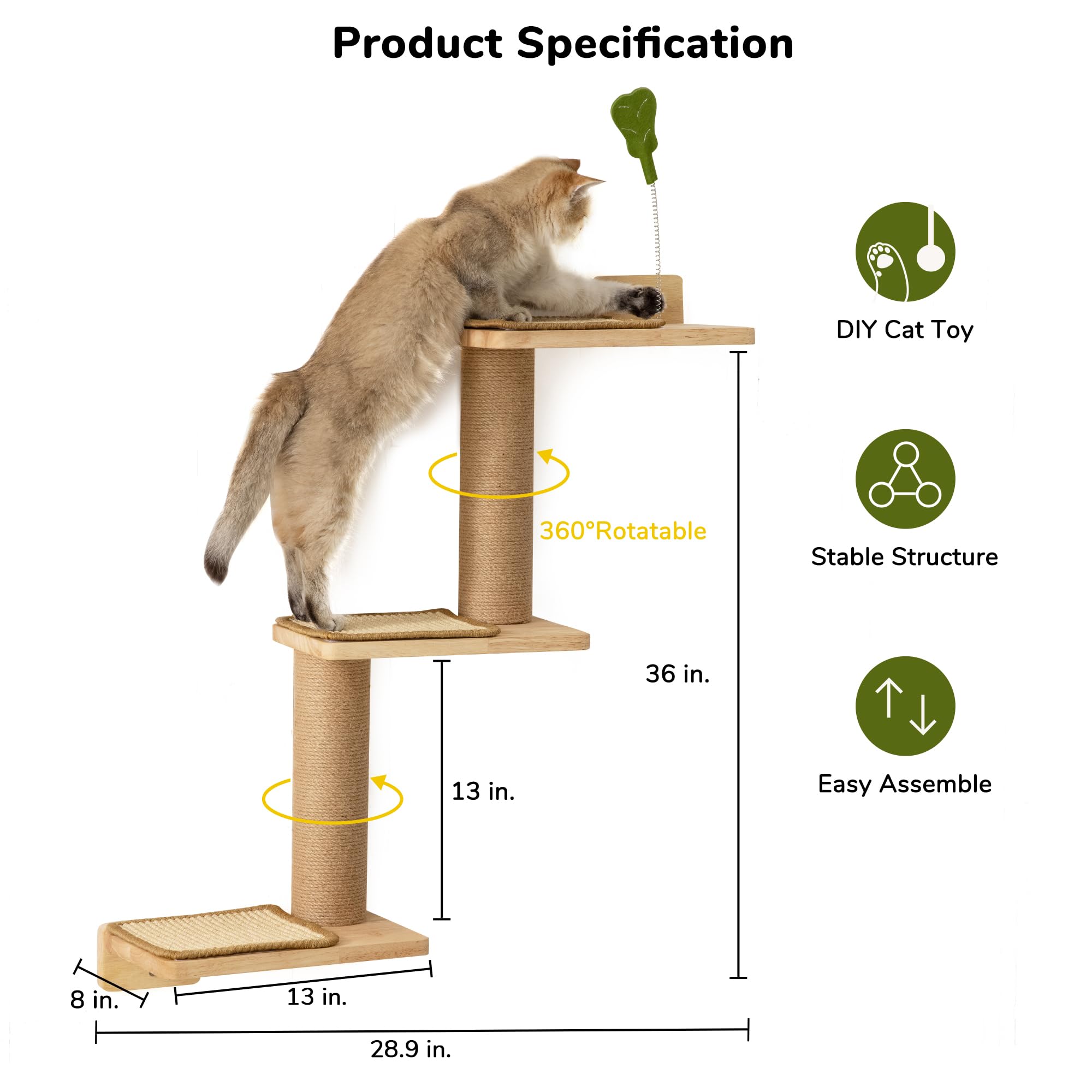 FUKUMARU cat wall shelves cat-perch-platform offers safe resting spot for naps.