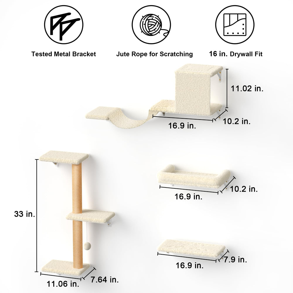 FUKUMARU cat wall shelves climbing shelves captures cats climbing and exercising indoors.