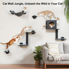 FUKUMARU Cat Wall Shelves cozy hideaway creates a quiet retreat for cats.