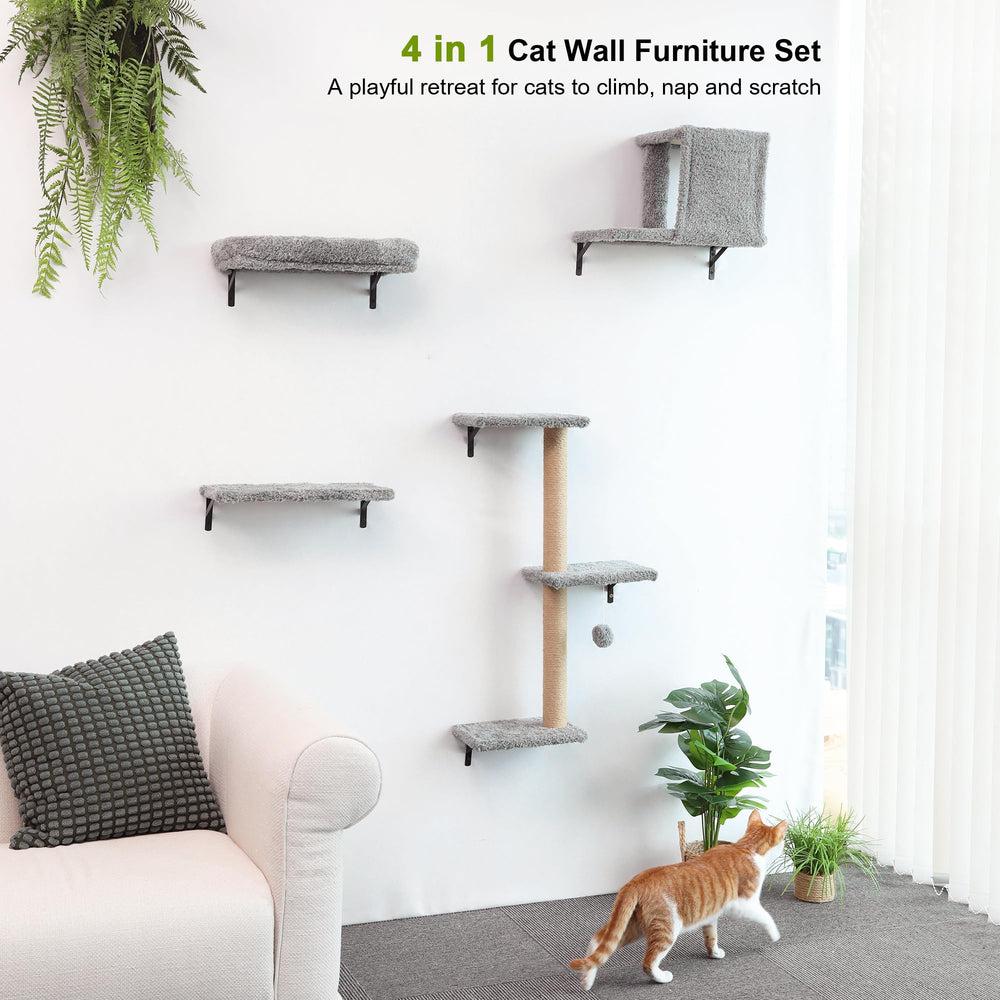 FUKUMARU cat wall shelves installation brackets: simple mounting improves stability and safety.