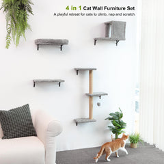 FUKUMARU cat wall shelves installation brackets: simple mounting improves stability and safety.