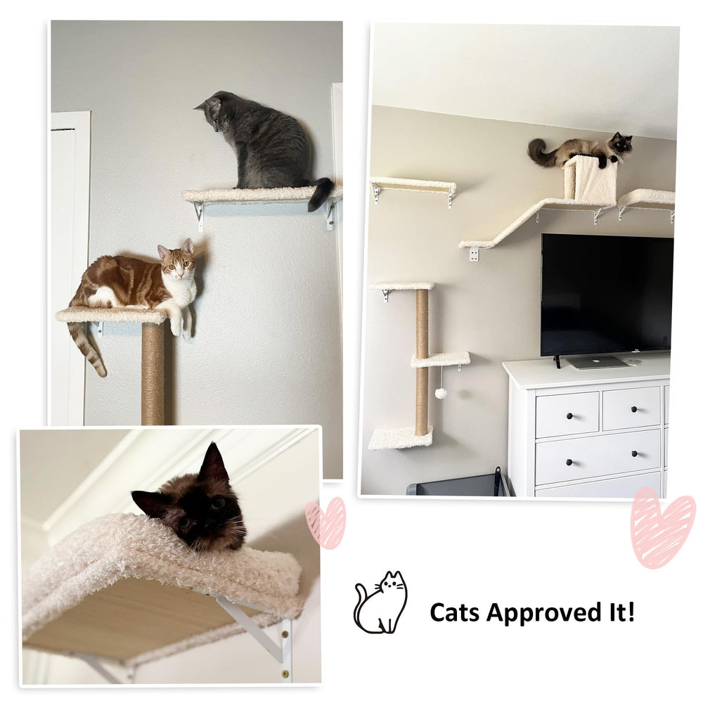 FUKUMARU cat wall shelves multi-function set showcases versatile home gym for pets.