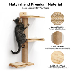 FUKUMARU cat wall shelves sisal-mat-closeup shows durable scratching surface.