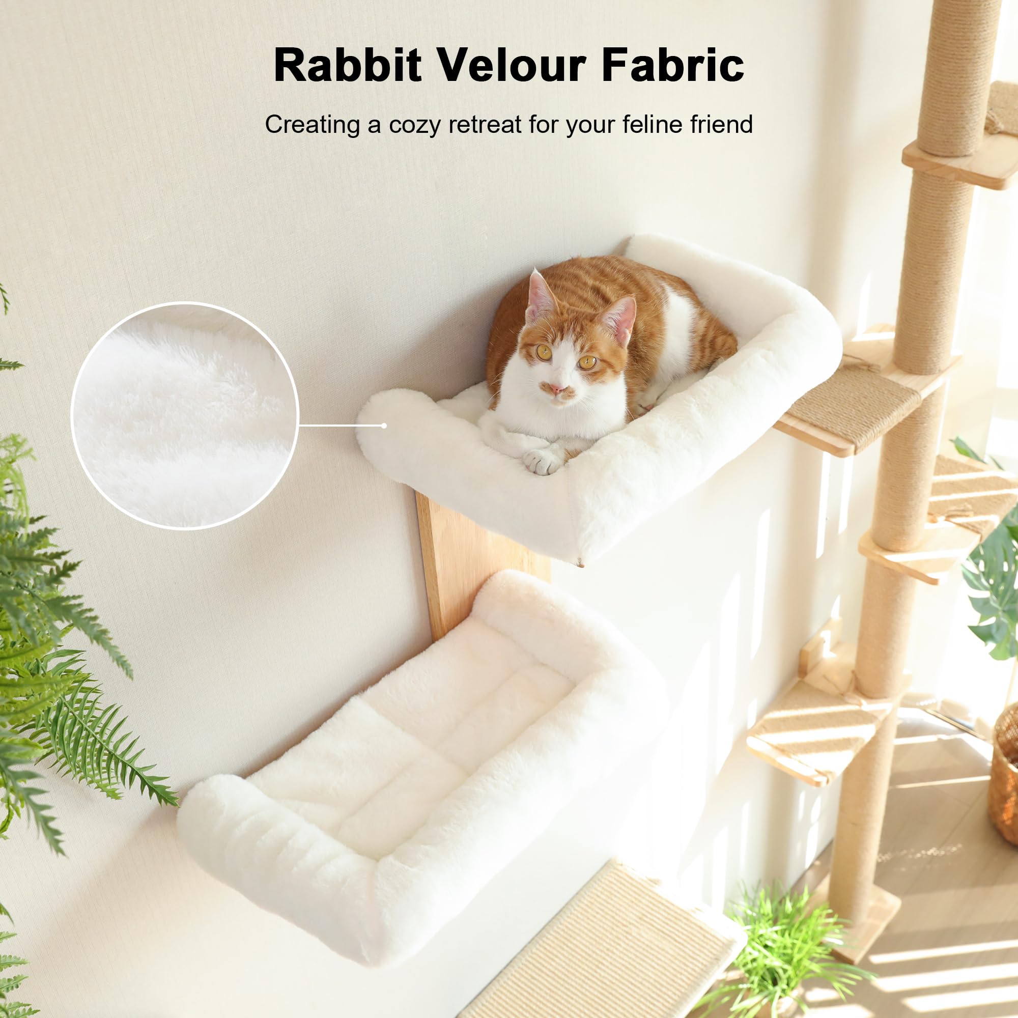 FUKUMARU cat wall shelves soft cushion bed for cozy resting