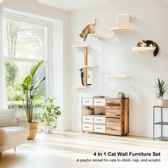 FUKUMARU cat wall shelves wall assembly highlights easy stud-based setup for solid stability.