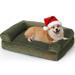 FUKUMARU corduroy dog bed 36in plush warmth for chilly days