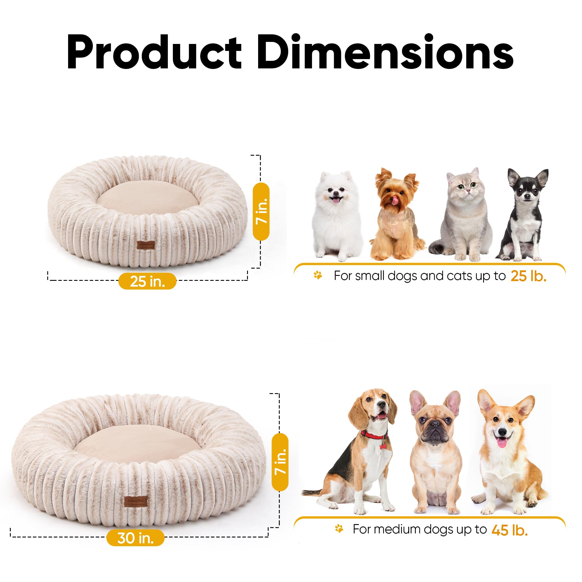 FUKUMARU dog bed anti-slip bottom keeps it in place.