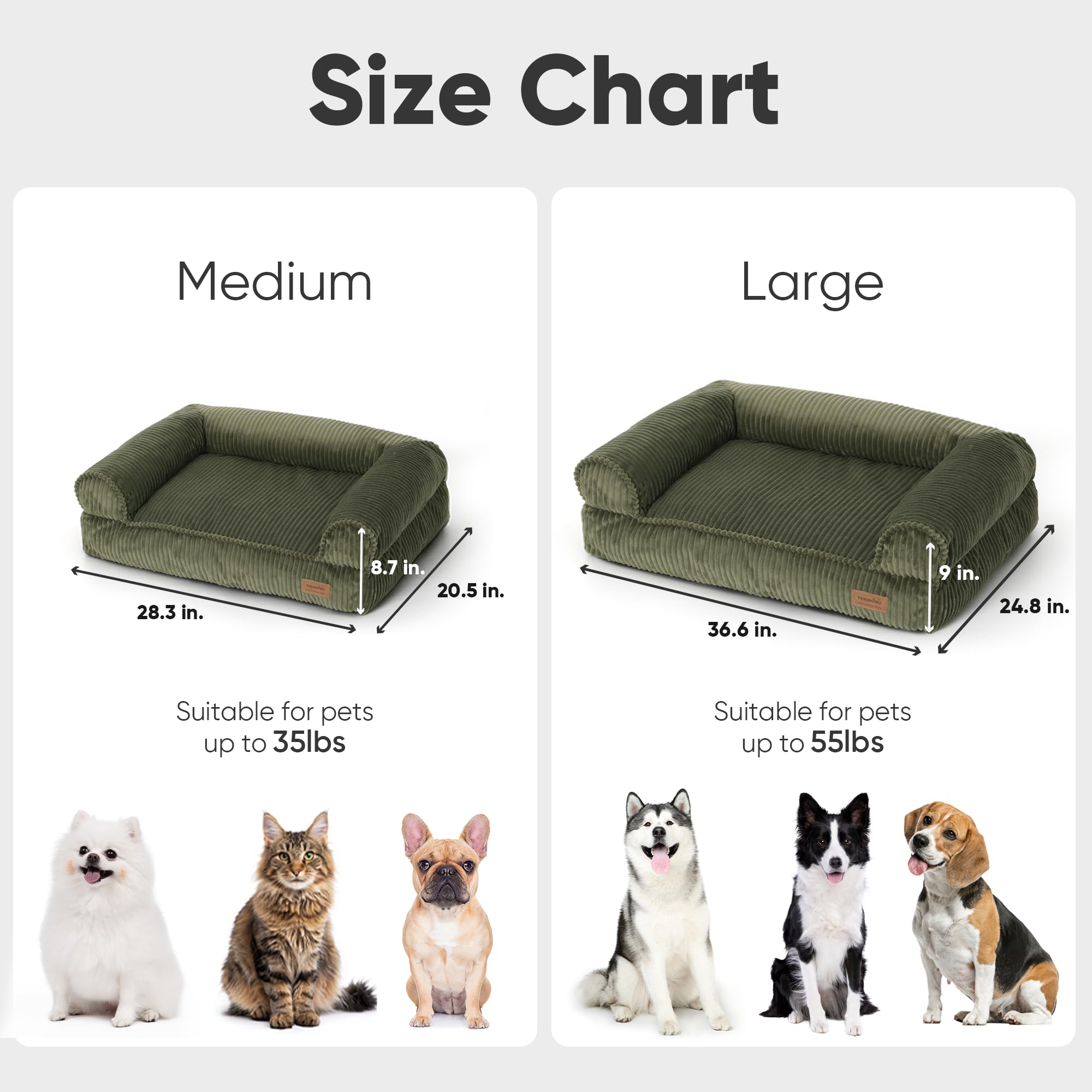FUKUMARU dog couch bed large-size in-use with pet