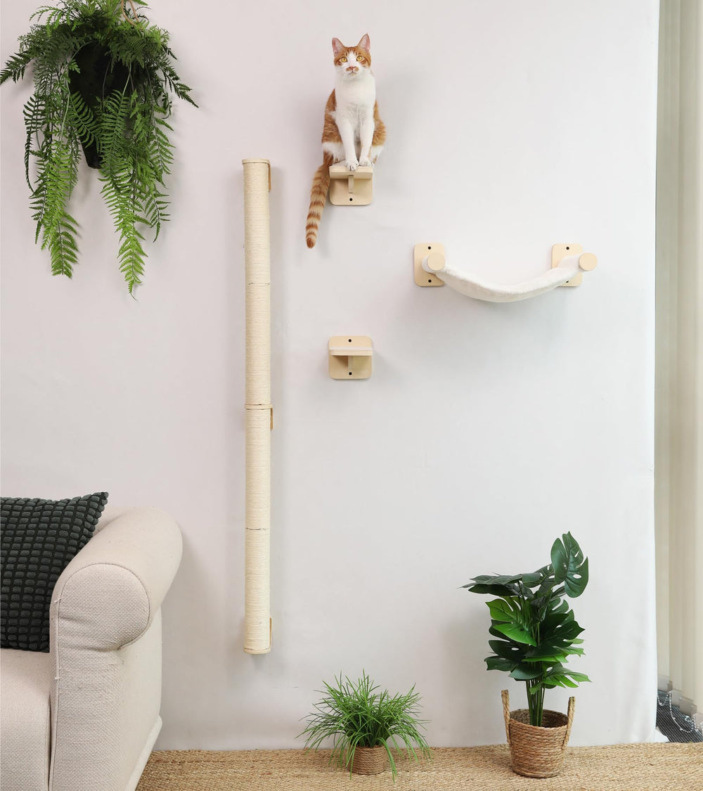 FUKUMARU Cat Wall Scratcher drywall stud mounting supports secure installation.