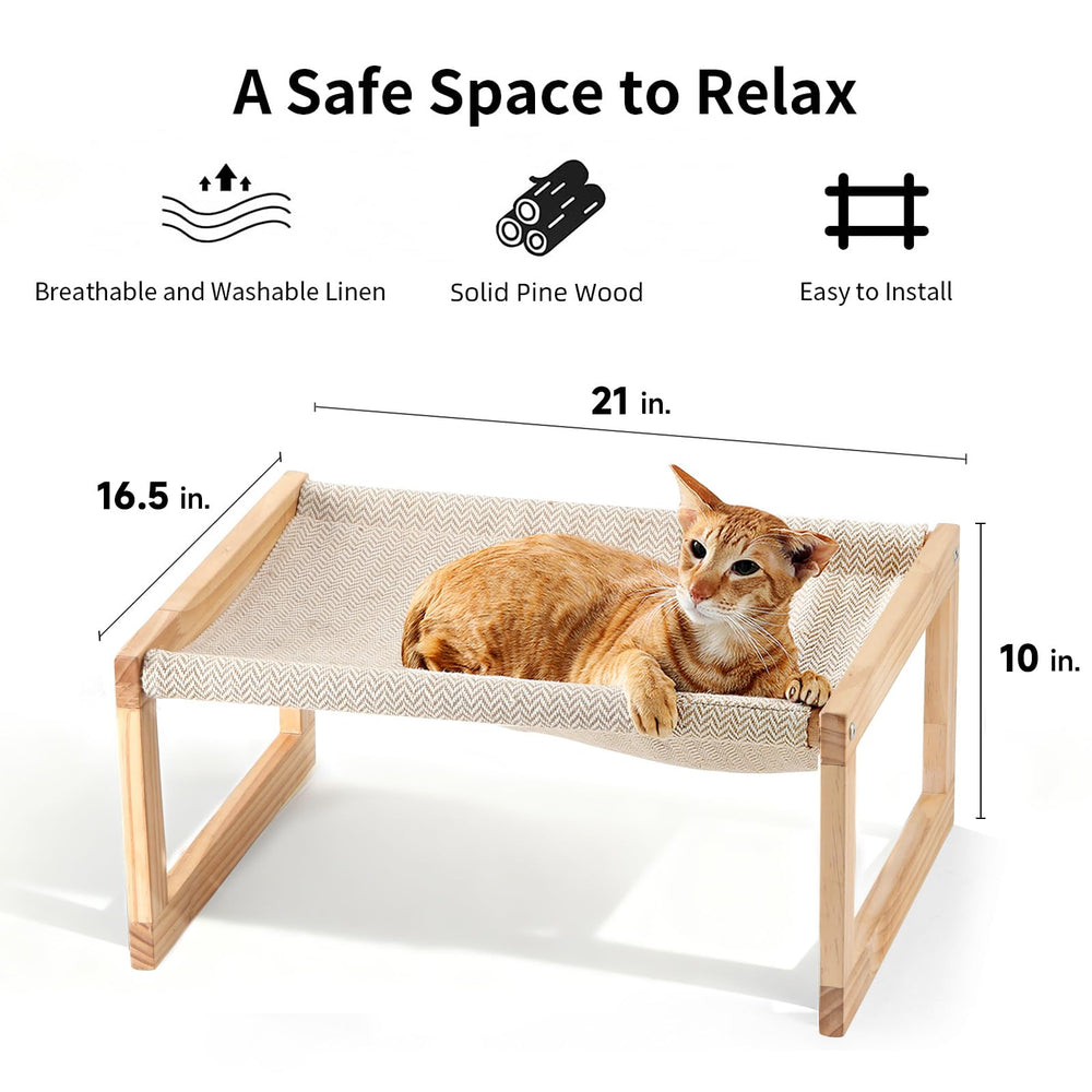 FUKUMARU elevated perch lets cats survey surroundings safely.