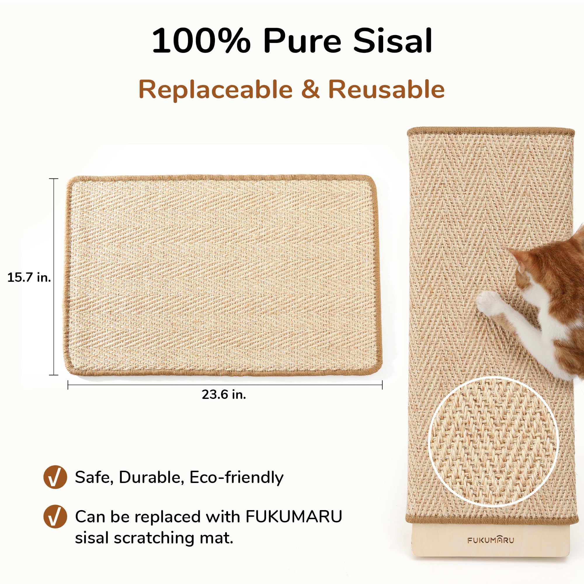 FUKUMARU ergonomic 114-degree tilt promotes natural scratching posture.