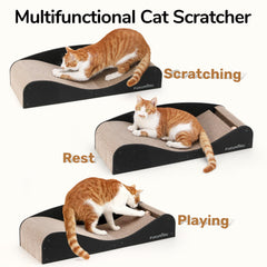FUKUMARU extra-long cat lounger 29-1-inch demonstrates relaxed stretching space