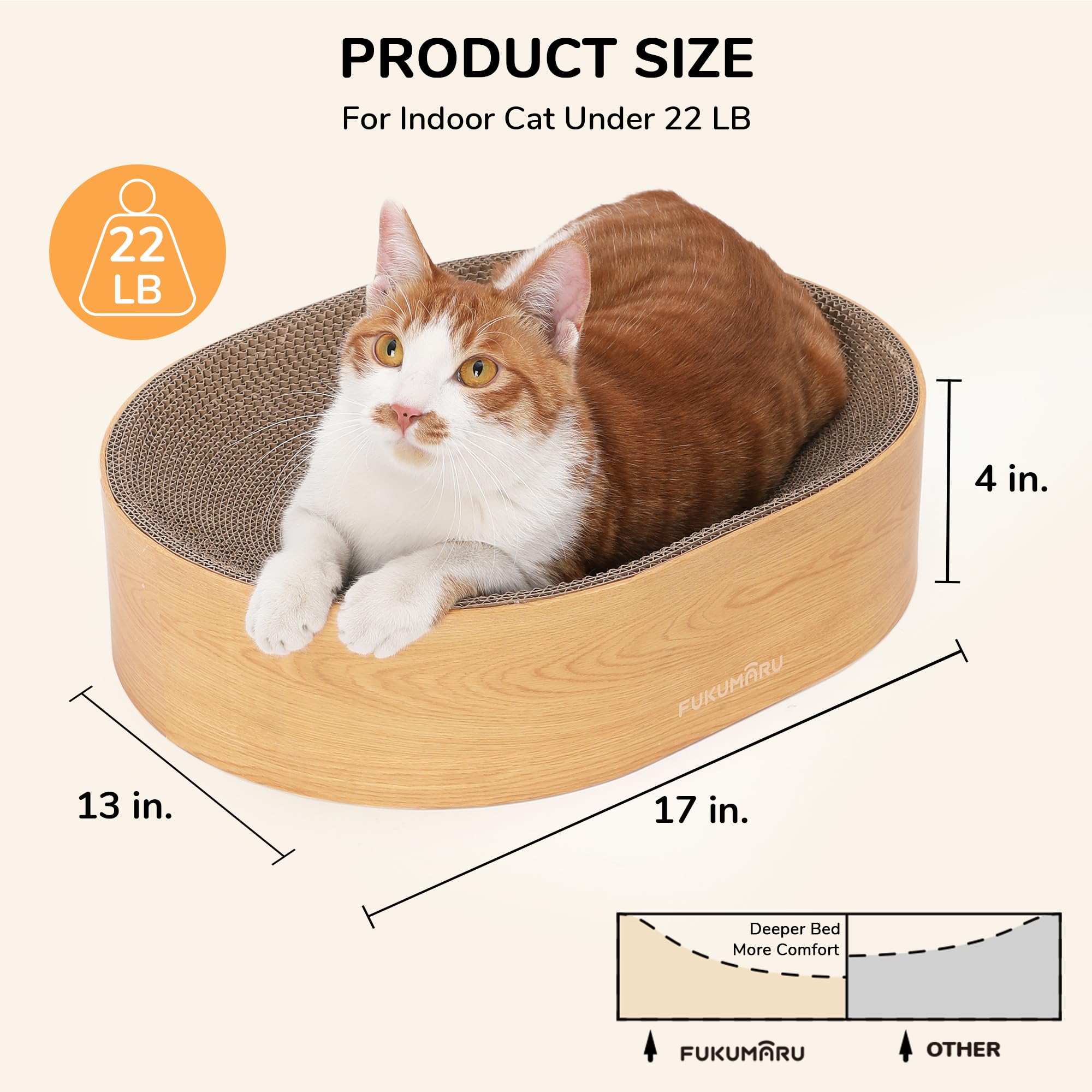 FUKUMARU indoor cat rest and play corner beside sofa or bed.