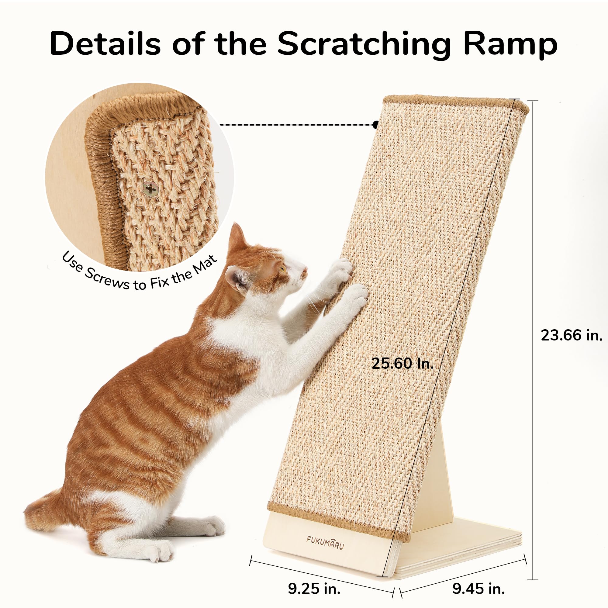 FUKUMARU protects couches by giving cats a dedicated scratching outlet.
