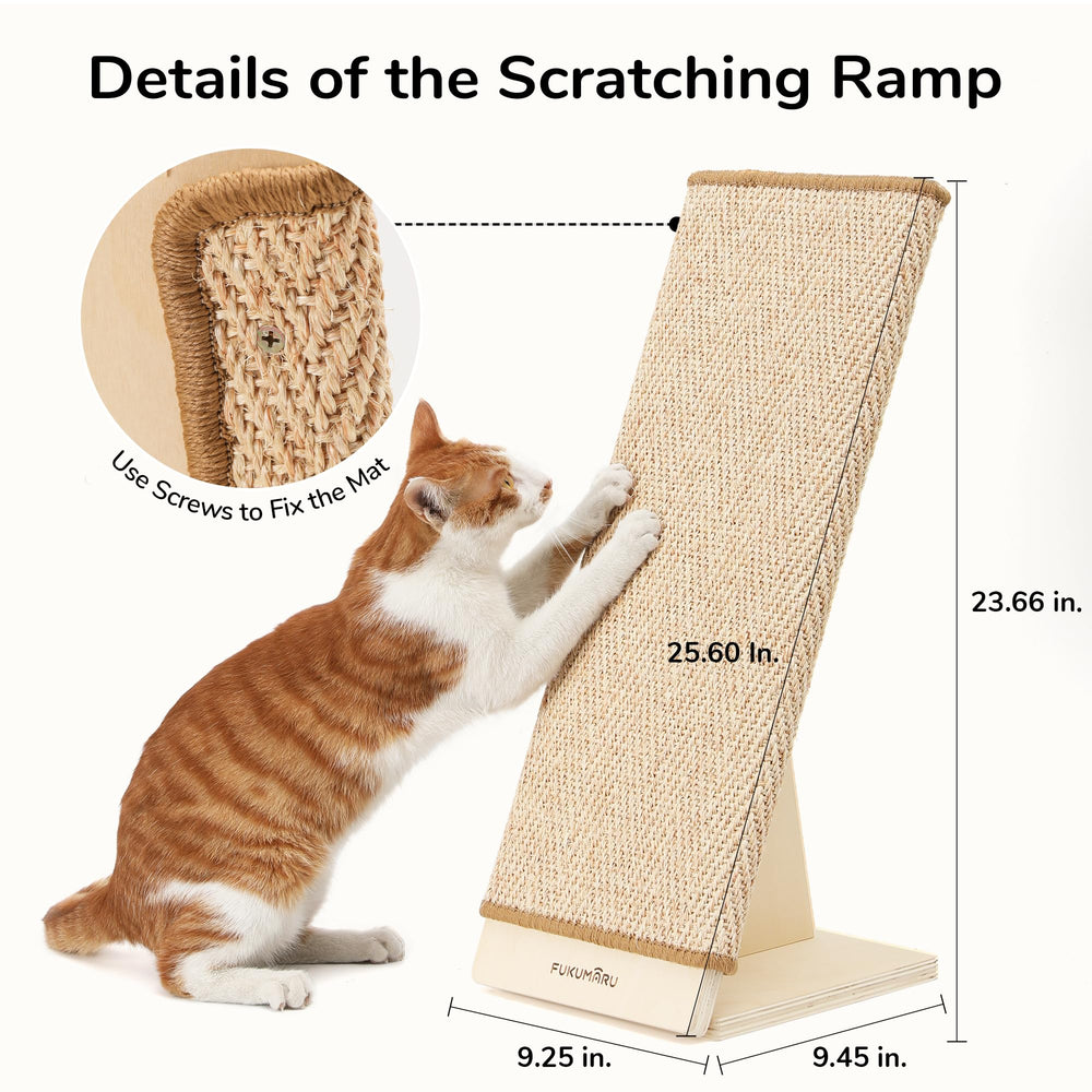 FUKUMARU protects couches by giving cats a dedicated scratching outlet.
