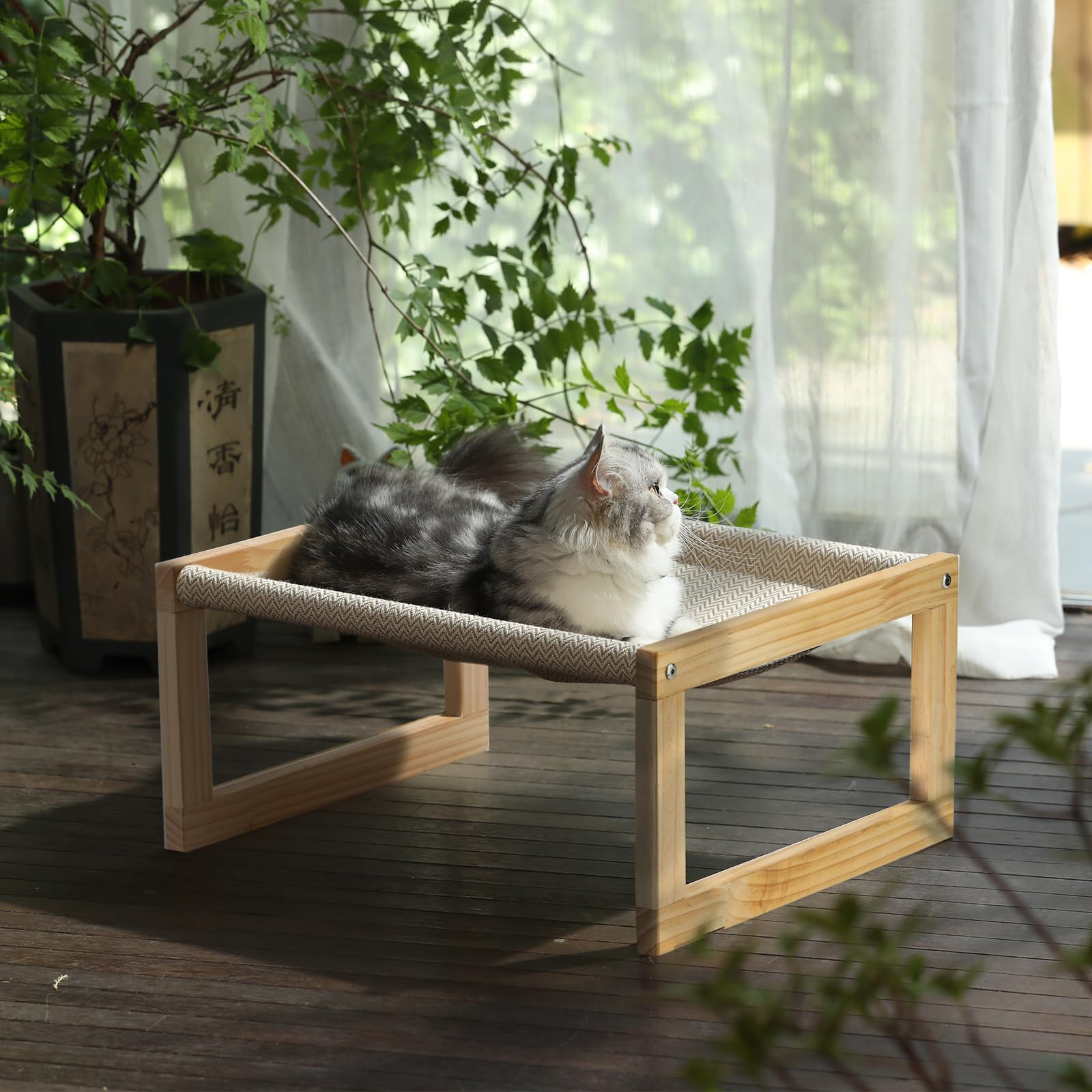 FUKUMARU space saving wooden frame complements any room.