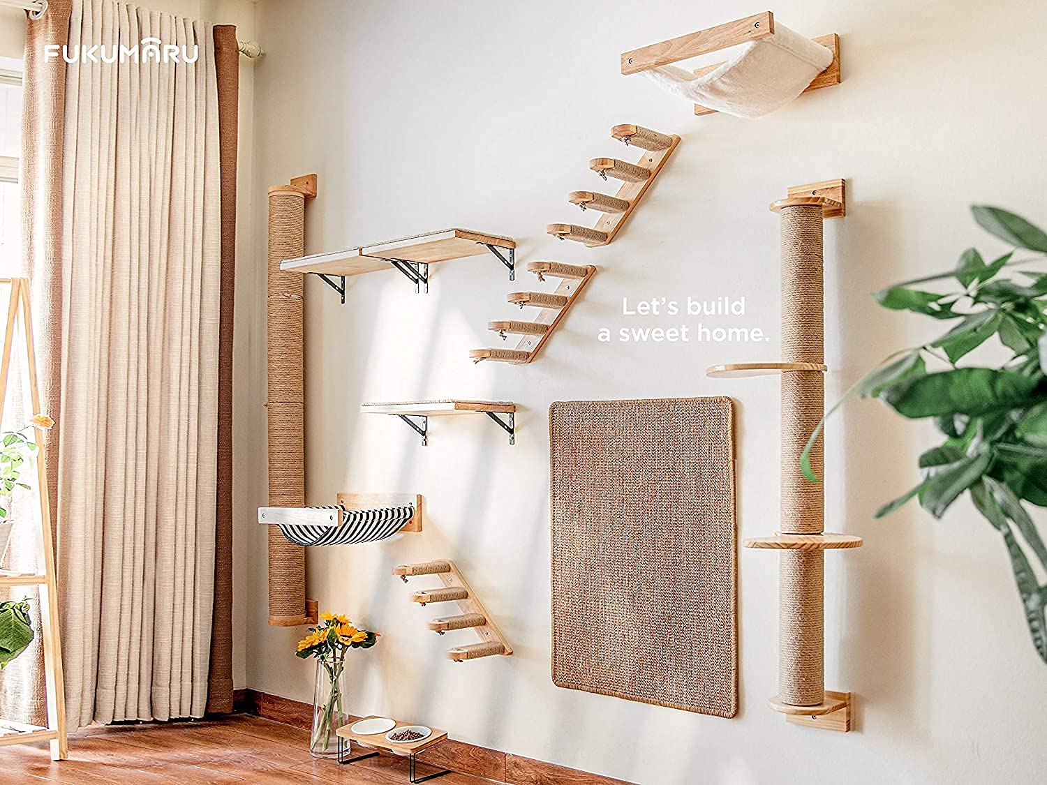 FUKUMARU sturdy wall mount brackets ensure secure installation.
