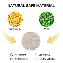 FUKUMARU Tofu Cat Litter bag back explains flushable, quick-clumping features.