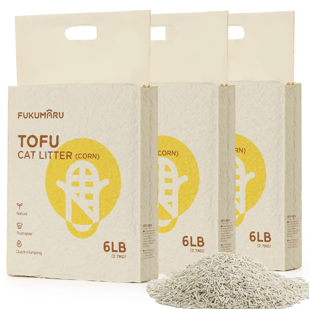 FUKUMARU Tofu Cat Litter bag front shows natural formula for gentle, paw-safe use.