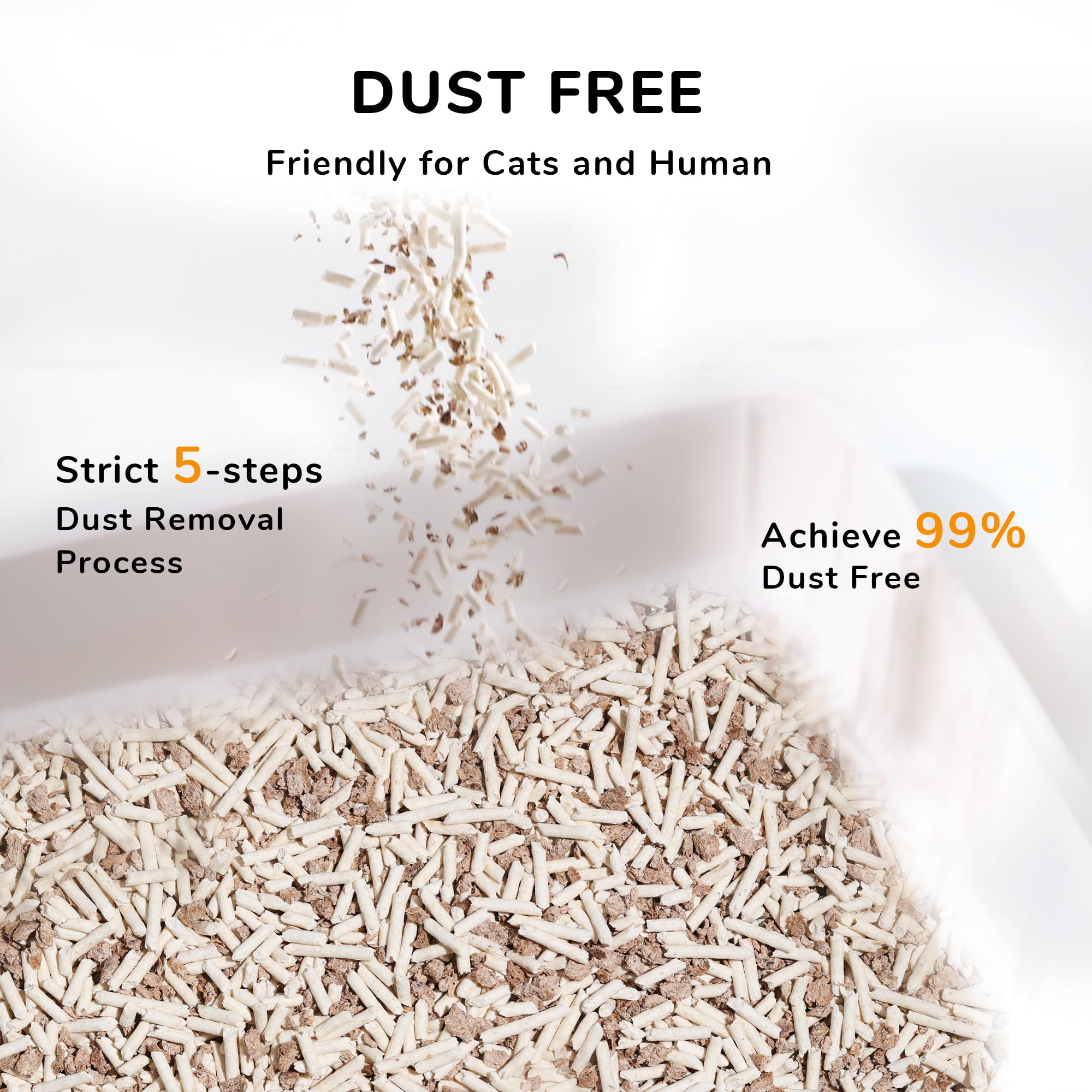FUKUMARU tofu litter dust-free composition supports cleaner air and surfaces.