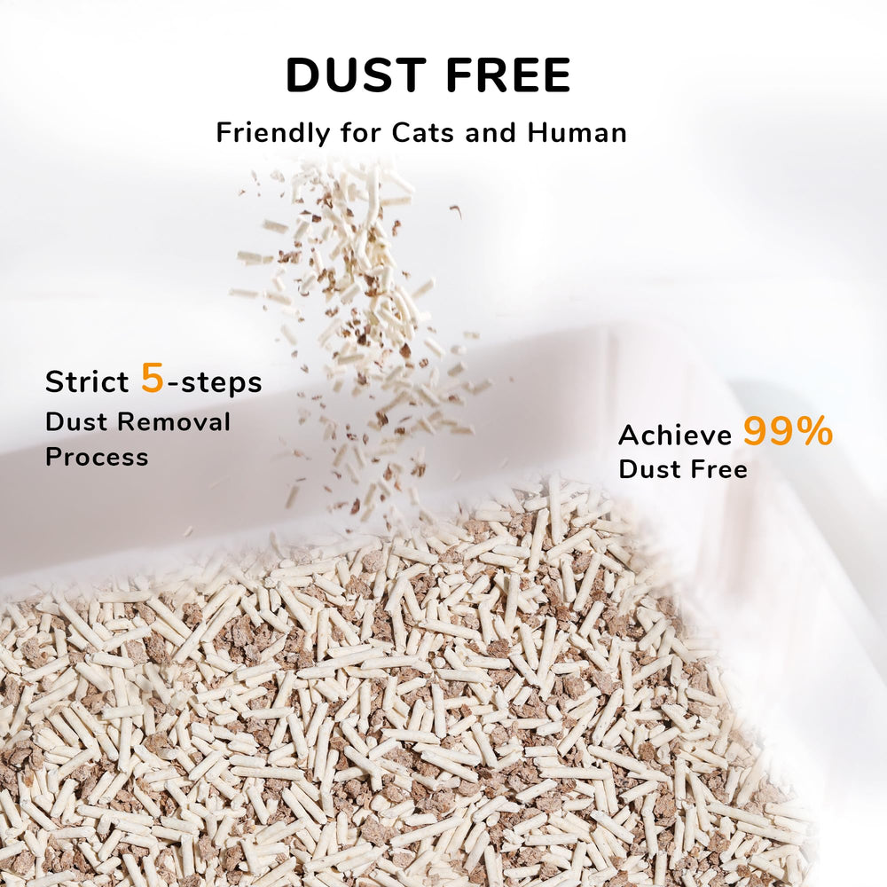 FUKUMARU tofu litter dust-free composition supports cleaner air and surfaces.