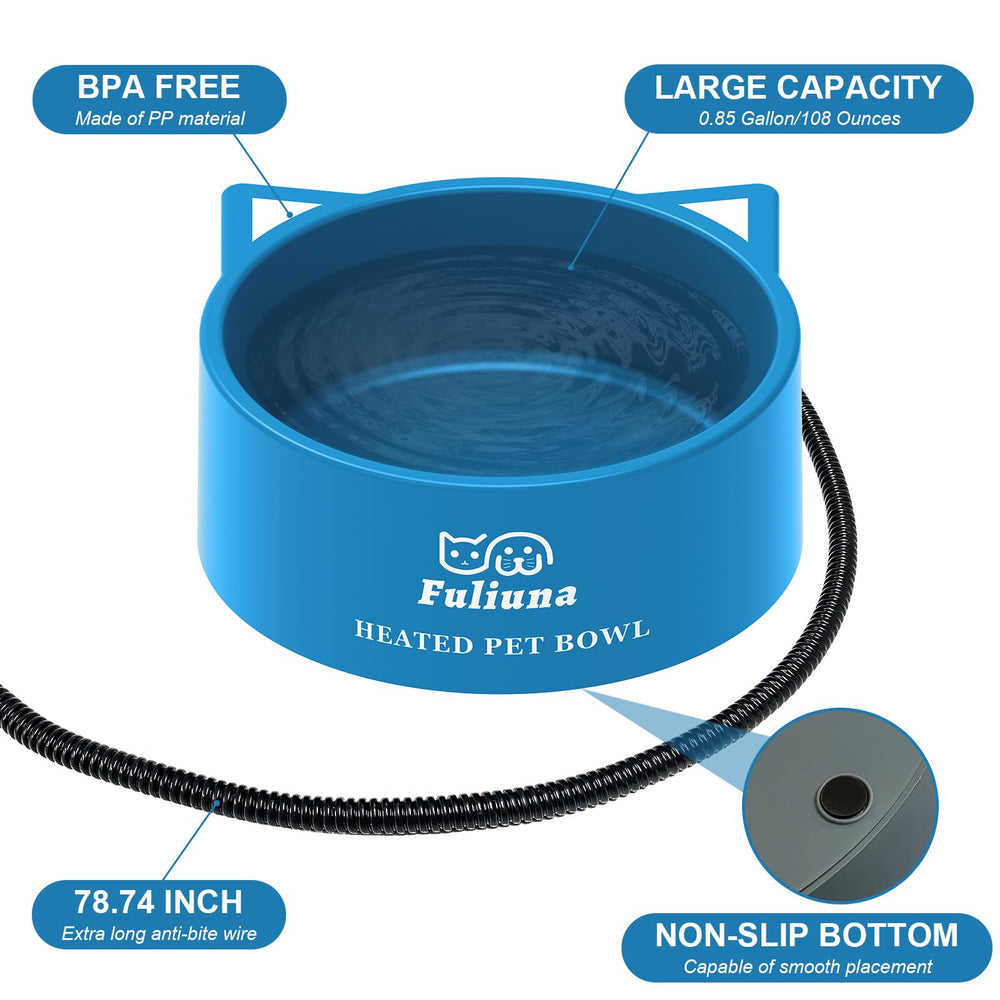 Fuliuna 108oz capacity water bowl reduces refills for busy households.